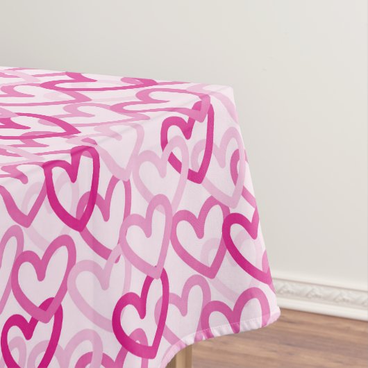Preppy Hearts Pink Tischdecke (Beispiel)