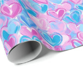 Preppy Hearts Wrapping Paper Geschenkpapier (Rolleneckpunkt)