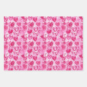 Preppy Hearts Wrapping Paper Geschenkpapier Set (Vorderseite 2)