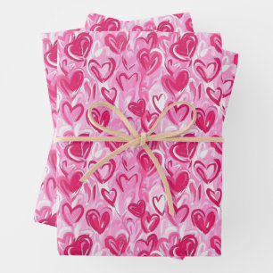 Preppy Hearts Wrapping Paper Geschenkpapier Set