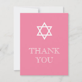 Preppy Hebrew Dankeschön Card - Rosa Dankeskarte