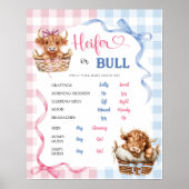 Preppy Heifer oder Bull Gender Reveal Old Wive Tal Poster (Vorne)