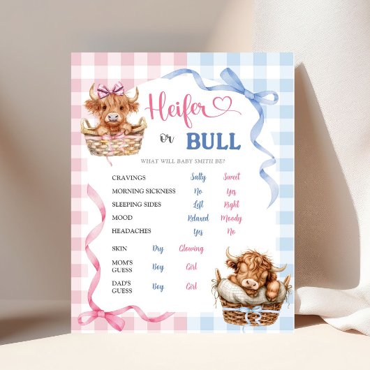 Preppy Heifer oder Bull Gender Reveal Old Wive Tal Poster