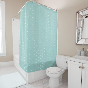 Preppy hellblau Tiny Polka Dots Pattern Duschvorhang