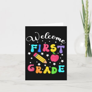 Preppy Hello 1st Grade für den ersten Tag zurück n Karte