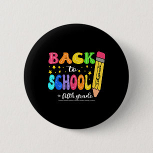 Preppy Hello 5th Grade für den ersten Tag zurück n Button