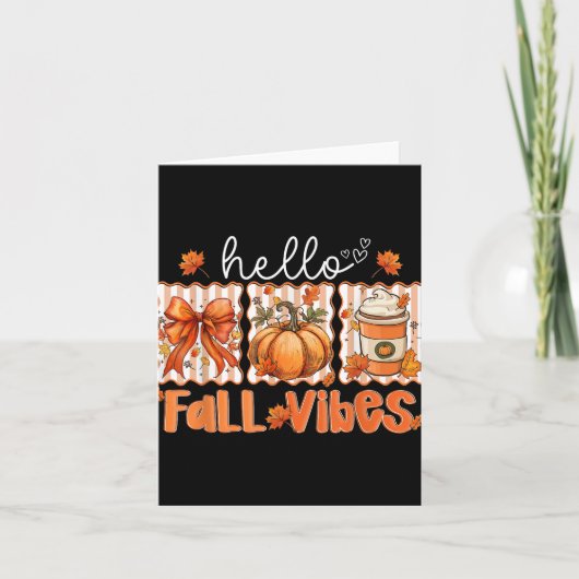 Preppy Hello Fall Vibes Coquette Latte Pumpkin Tha Karte (Vorderseite)