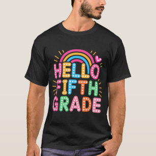 Preppy Hello Fifth Grade farbenfroh zurück zur Sch T-Shirt
