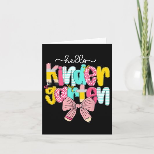 Preppy Hello Kindergarten Lehrerin Coquette Zurück Karte (Vorderseite)