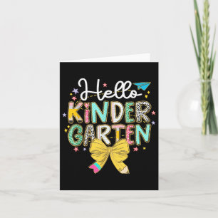 Preppy Hello Kindergarten Lehrerin Coquette Zurück Karte