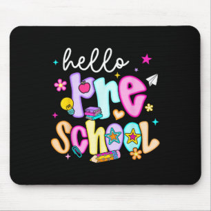 Preppy Hello Preschool Back to School Teachers Stu Mousepad