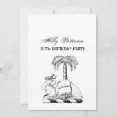 Preppy Heraldic Camel Palm Tree Coat of Arms Einladung (Vorderseite)