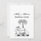 Preppy Heraldic Camel Palm Tree Coat of Arms Einladung (Vorderseite)