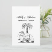 Preppy Heraldic Camel Palm Tree Coat of Arms Einladung (Stehend Vorderseite)
