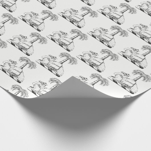 Preppy Heraldic Camel Palm Tree Coat of Arms Geschenkpapier (Ecke)