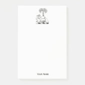 Preppy Heraldic Camel Palm Tree Coat of Arms Post-it Klebezettel (Vorderseite)