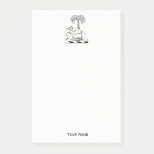 Preppy Heraldic Camel Palm Tree Coat of Arms Post-it Klebezettel