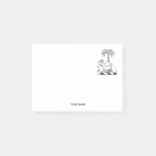 Preppy Heraldic Camel Palm Tree Coat of Arms Post-it Klebezettel