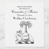 Preppy Heraldic Camel Palm Tree Coat of Arms Weinetikett (Einzelnes Label)