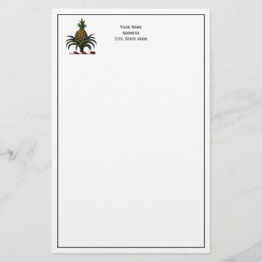 Preppy Heraldic Pineapse Wappen Color RWT Briefpapier (Vorderseite)
