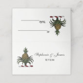 Preppy Heraldic Pineapse Wappen Color RWT Platzkarte (Außenseite Aufgefaltet)