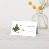 Preppy Heraldic Pineapse Wappen Color RWT Platzkarte (Rückseite)