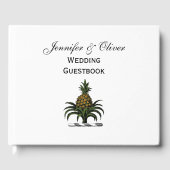 Preppy Heraldic Pineapse Wappen Color WT Gästebuch (Vorderseite)