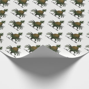 Preppy Heraldic Pineapse Wappen Color WT Geschenkpapier