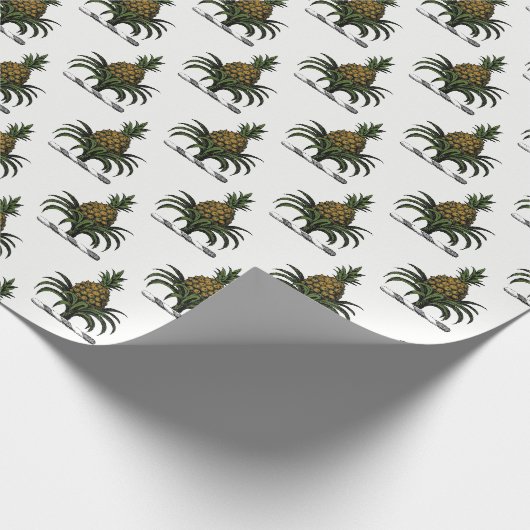 Preppy Heraldic Pineapse Wappen Color WT Geschenkpapier (Ecke)
