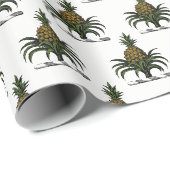 Preppy Heraldic Pineapse Wappen Color WT Geschenkpapier (Rolleneckpunkt)
