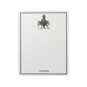 Preppy Heraldic Pineapse Wappen Color WT Notizblock