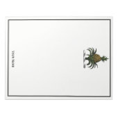 Preppy Heraldic Pineapse Wappen Color WT Notizblock (Vorderseite)