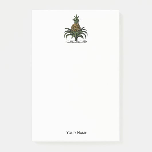 Preppy Heraldic Pineapse Wappen Color WT Post-it Klebezettel (Vorderseite)