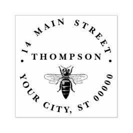 Preppy Heraldic Vintag Bee #2 Namensadresse Gummistempel