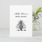 Preppy Heraldic Vintage Bienendecke Emblem Einladung (Stehend Vorderseite)