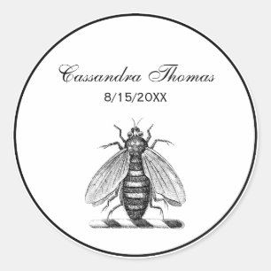 Preppy Heraldic Vintage Bienendecke Emblem Runder Aufkleber