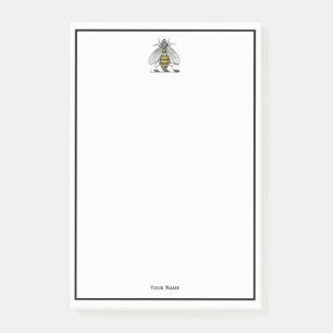 Preppy Heraldisch Vintage Biene Wappen Emblem C Post-it Klebezettel