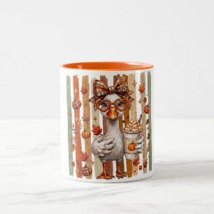 Preppy Herbst-Alberne Gans Coquette Herbst-Kürbis- Zweifarbige Tasse