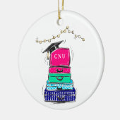 Preppy High School Abschluss Uni Suitcase Keramik Ornament (Links)