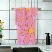 Preppy Hippie Pink Lila Blume Muster Badhandtuch Set