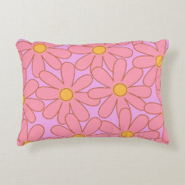 Preppy Hippie Pink Lila Blume Muster Dekokissen