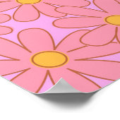 Preppy Hippie Pink Lila Blume Muster Poster (Ecke)