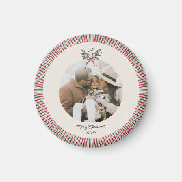 Preppy Holiday Ornament Magnet with Photo 