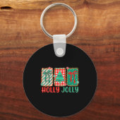 Preppy Holly Xmas Jolly Vibes Bow Christmas Girl W Schlüsselanhänger (Vorderseite)