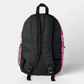 Preppy Hot Pink Pattern Bedruckter Rucksack (Rückseite)