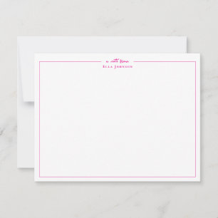 Preppy Hot Pink & White eine Notiz aus Dankeskarte