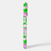 Preppy-Hummer-Blume rosa-grünes Muster-Monogramm Case-Mate iPhone Hülle (Rückseite / Rechts)