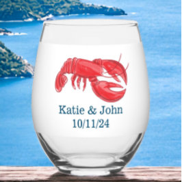 Preppy Hummer Gastgeschenk Hochzeit behalten Weinglas Ohne Stiel