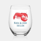 Preppy Hummer Gastgeschenk Hochzeit behalten Weinglas Ohne Stiel (Rückseite)