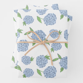 Preppy Hydrangea Gift Wrap Geschenkpapier Set